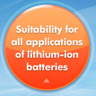 Suitability for all applications of lithium-ion batteries